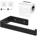 D�rouleur mural papier toilette inox, fixation adh�sive ou au sol, noir, usage cuisine / toilettes