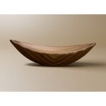 Deco in paris - grande coupe dcorative effet bois sculpt 44 cm derya