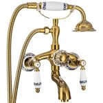 Desconocido - silla robinet de baignoire en laiton retro, mural, doré Desconocido - silla robinet de baignoire en laiton retro, mural, doré
