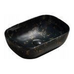 Desconocido - vasque  poser rectangulaire 45, 5x32, 5x13, 5 cm, marbre noir