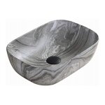 Desconocido - vasque  poser rectangulaire, cramique 45, 5x32, 5x13, 5 cm, marbre gris