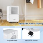 D�shumidificateur mobile 15 l / jour pour 20 m� avec 4 modes ecran led minuterie 24 h tuyau d?evacuation ...