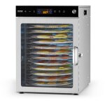 Deshydrateur alimentaire rotatif, 12 plateaux en acier inox, sechoir electrique aliments 800 w, temperature ...