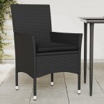 Design in - lot de 2 chaises de jardin, si�ge de terrasse chaise d'ext�rieur avec coussins noir r�sine ...