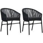 Design in - lot de 2 chaises de jardin, si�ge de terrasse chaise d'ext�rieur noir rotin pe cfw245312