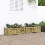 Design in - 2 pcs jardinires, pot de fleurs, bac  fleurs bois de pin imprgn cfw17618