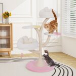 Design in - arbre  chat jouets pour chat mignonne multi - niveaux avec 2 perchoirs et griffoir rose ...