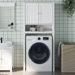 Design in - armoire pour machine  laver, meuble pour lave - linge berg blanc bois massif cfw397702