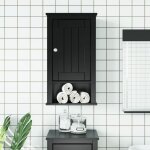 Design in - armoire murale de salle de bain, meuble de salle de bain berg noir bois de pin massif cfw231746 ...