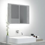 Design in - armoire de salle de bain, meuble de salle de bain  miroir led gris bton acrylique cfw549510 ...