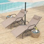 Design in - bain de soleil design glissement dossier r�glable 3 positions transat jardin ext�rieur cadre ...