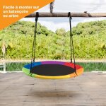 Design in - balanoire ronde 100cm suspendue nid d'oiseau hauteur rglable capacit 150kg color cw80111 ...