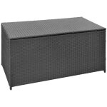 Design in - bote de rangement de jardin, coffre de rangement noir 120x50x60 cm rsine tresse cfw61707 ...