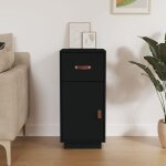Design in - buffet, bahut, meuble de rangement noir 34x40x75 cm bois massif de pin cfw736070