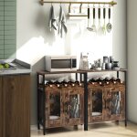 Buffet de cuisine industriel à 2 portes en treillis 60x34x79cm pour salon salle à manger cuisine marron ... Buffet de cuisine industriel à 2 portes en treillis 60x34x79cm pour salon salle à manger cuisine marron ...