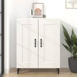 Buffet, meuble de rangement, bahut pour salon, salle  manger, cuisine blanc 69, 5x34x90 cm bois d'ingnierie ...