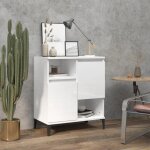 Buffet, meuble de rangement, bahut pour salon, salle � manger, cuisine blanc brillant 60x35x70 cm bois ...