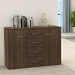 Buffet, meuble de rangement, bahut pour salon, salle à manger, cuisine chêne marron 88x30x65 cm bois ... Buffet, meuble de rangement, bahut pour salon, salle à manger, cuisine chêne marron 88x30x65 cm bois ...