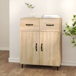Buffet, meuble de rangement, bahut pour salon, salle � manger, cuisine ch�ne sonoma 69, 5x34x90 cm bois ...