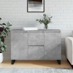 Buffet, meuble de rangement, bahut pour salon, salle  manger, cuisine gris bton 104x35x70 cm bois d'ingnier ...