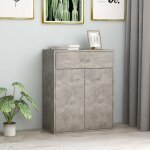 Buffet, meuble de rangement, bahut pour salon, salle � manger, cuisine gris b�ton 60x30x75 cm bois d'ing�nieri ...