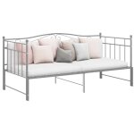 Cadre de canap - lit extensible lit simple lit banquette gris mtal 90x200 cm cfw24480