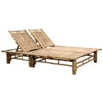 Design in - chaise longue, bain de soleil, transat de relaxation pour 2 personnes bambou cfw30533