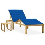 Design in - chaise longue bain de soleil transat de relaxation de jardin avec table et coussin pin imprégné ... Design in - chaise longue bain de soleil transat de relaxation de jardin avec table et coussin pin imprégné ...