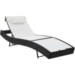 Design in - chaise longue bain de soleil transat de relaxation avec oreiller rsine tresse noir cfw244264 ...