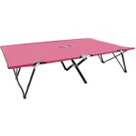 Design in - chaise longue, bain de soleil, transat de relaxation pliable 2 places rose acier cfw84021 ...