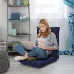 Design in - chaise de sol pliable tatami inclinable 6 positions 44x54, 5x53, 5 cm bleu marine cw58872 ...