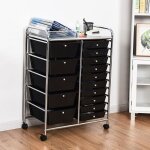 Design in - chariot rangement roulant 10 tiroirs amovibles desserte bureau classeur roulettes 63x37x87 ...