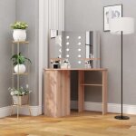 Design in - coiffeuse table de maquillage coiffeuse maquillage d'angle avec led chne 111x54x141, 5 cm ...