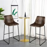Design in - ensemble 2 chaises bar hauteur comptoir vintage faux suède métal doré cw11283 Design in - ensemble 2 chaises bar hauteur comptoir vintage faux suède métal doré cw11283