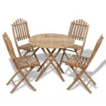 Design in - ensemble  manger d'extrieur pliable 5 pcs bambou cfw80529