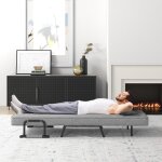 Design in - fauteuil convertible lit 1 place salon 4 - en - 1 dossier rglable gris clair cw52702
