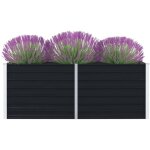 Design in - jardini�re, pot de fleurs, bac � fleurs 160 x 80 x 45 cm acier galvanis� anthracite cfw94658 ...