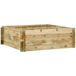 Design in - jardinire, pot de fleurs, bac  fleurs pour lgumes bois de pin imprgn 120x120x40 cm cfw48778 ...