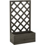 Design in - jardini�re, pot de fleurs, bac � fleurs � treillis de jardin gris 50x25x90 cm bois de sapin ...
