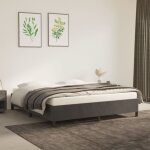 Design in - lit double, lit adulte, cadre de lit gris fonc 180 x 200 cm velours111966