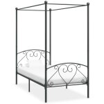 Design in - lit simple, lit adulte, cadre de lit à baldaquin gris métal 90 x 200 cm856148 Design in - lit simple, lit adulte, cadre de lit à baldaquin gris métal 90 x 200 cm856148