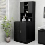 Design in - meuble pour machine � laver noir 70, 5x25, 5x90 cm cfw48846