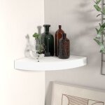 Design in - meuble de rangement, �tag�re d'angle flottante blanc 25x25x3, 8 cm mdf cfw94499