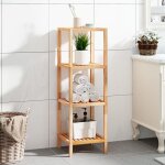 Design in - meuble de rangement, �tag�re de salle de bain 36x36x112 cm bois massif de noyer cfw26978