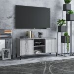 Design in - meuble tv, banc tv moderne, meuble de rangement avec pieds en m�tal sonoma gris 103, 5x35x50 ...