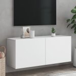 Meuble tv mural?meuble de rangement?banc tv blanc 100x30x41 cm cfw925332