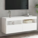Design in - meuble tv mural, meuble de rangement, banc tv avec lumires led blanc 100x30x40 cm cfw829071 ...