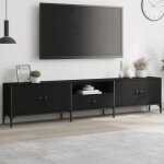 Design in - meuble tv, meuble de rangement, banc tv avec tiroir noir 200x25x44 cm bois d'ing�nierie cfw738803 ...