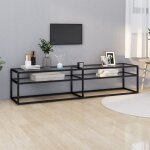 Meuble tv?meuble de rangement?banc tv transparent 180x40x40, 5 cm verre tremp cfw182613
