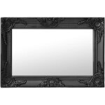 Design in - miroir mural, miroir d�co style baroque 60x40 cm noir cfw28761